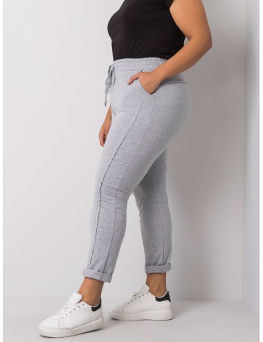 Melanżowe spodnie dresowe plus size z bawełny