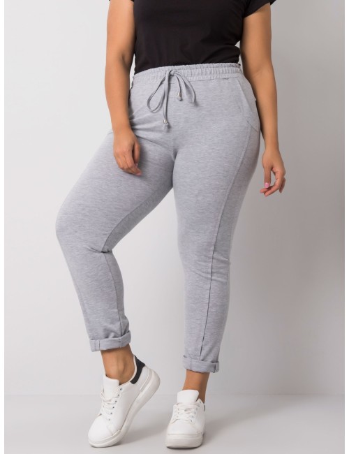 Melanżowe spodnie dresowe plus size z bawełny