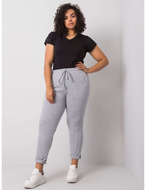 Melanżowe spodnie dresowe plus size z bawełny