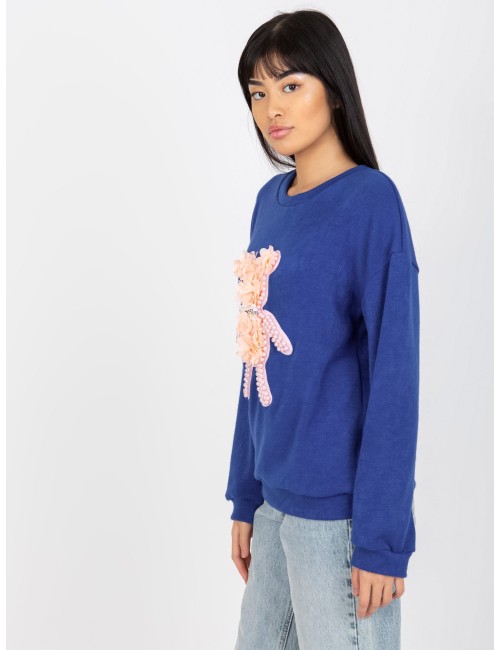 Damski sweter klasyczny z aplikacją 3D