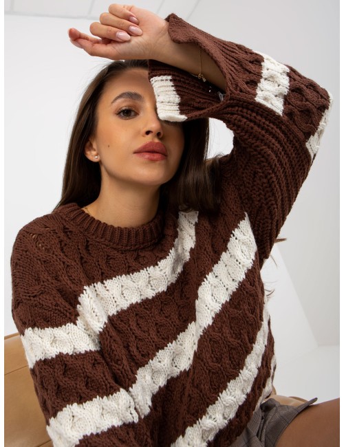Dzianinowy sweter oversize w paski
