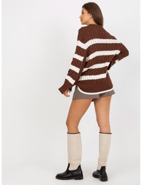 Dzianinowy sweter oversize w paski