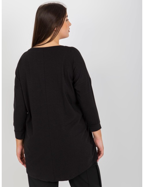 Ceglasta bluzka plus size z aplikacjami