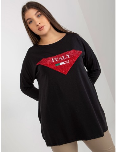 Damska bluzka plus size z aplikacja z dżetów