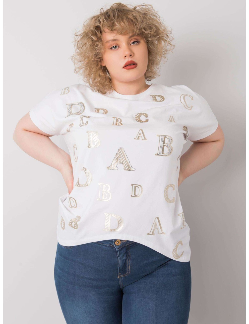 Bluzka plus size z printami