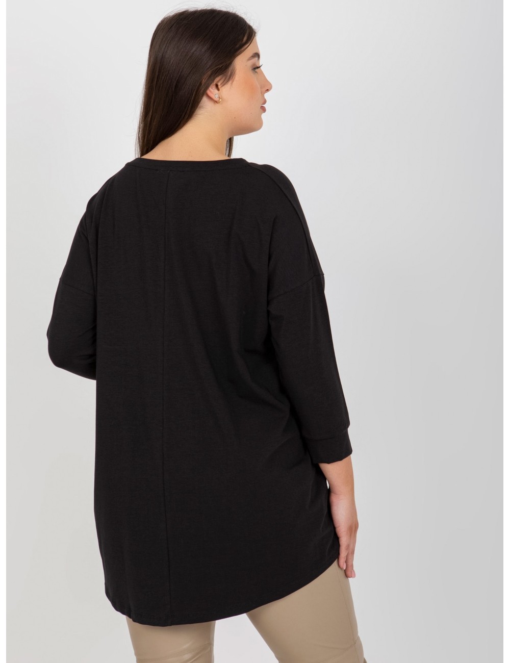 Damska bluzka plus size z aplikacja z dżetów