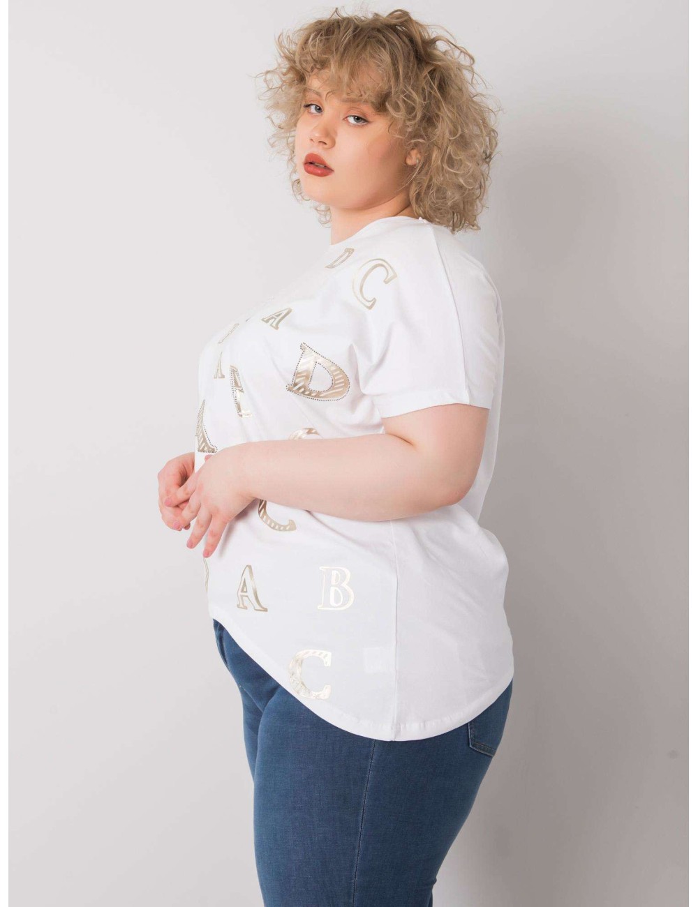 Bluzka plus size z printami