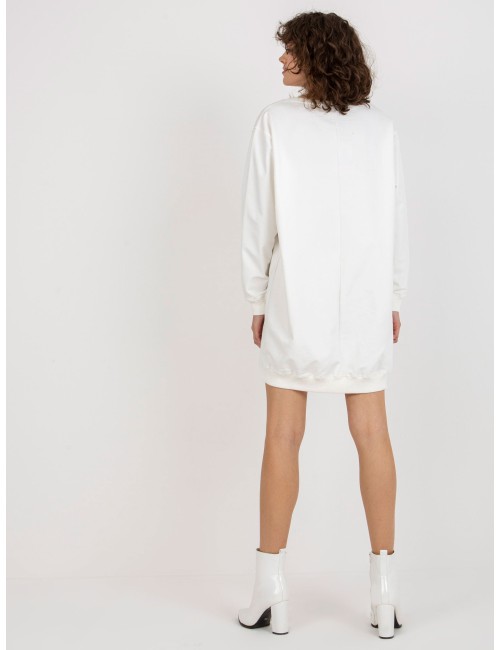 Ciemnozielono-fioletowa długa bluza z napisem oversize