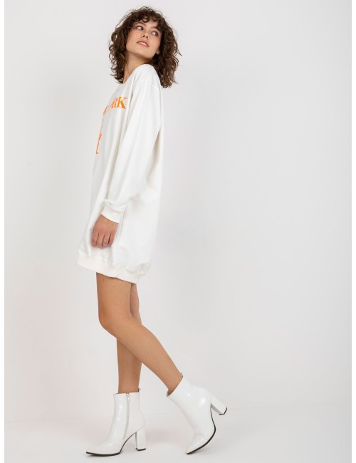 Ciemnozielono-fioletowa długa bluza z napisem oversize