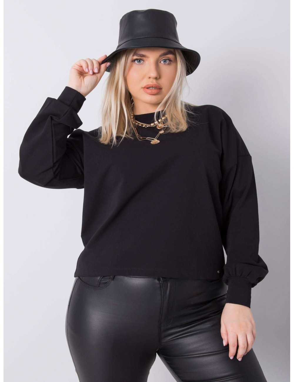 Gładka bluza plus size