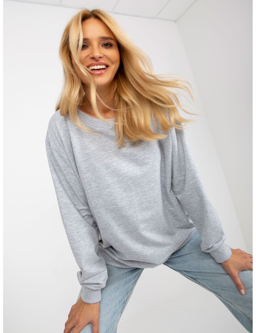 Gładka bluza bez kaptura oversize