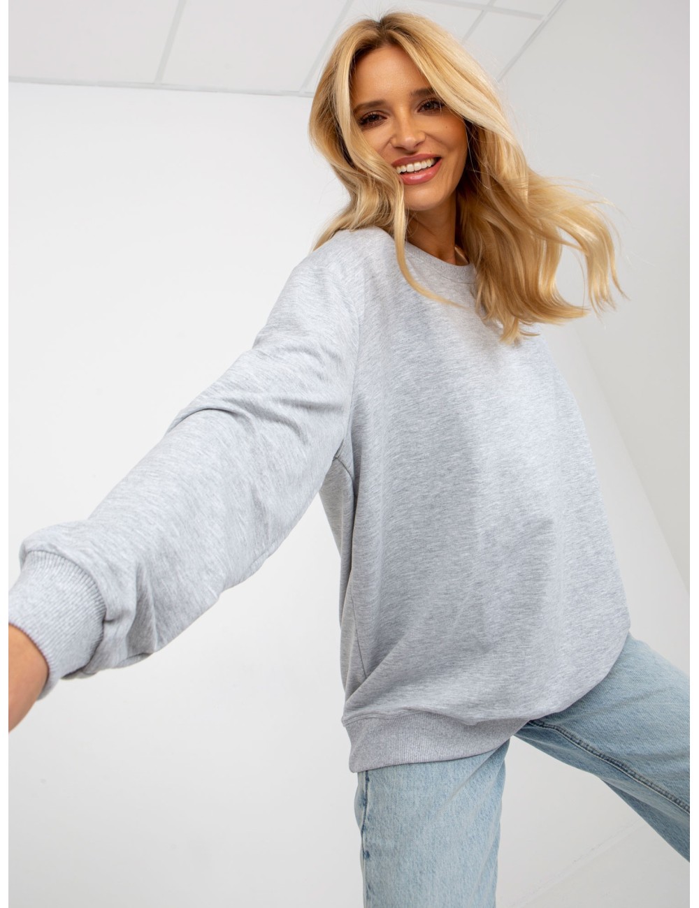 Gładka bluza bez kaptura oversize