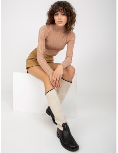 Krótki sweter ze stójką z wiskozą