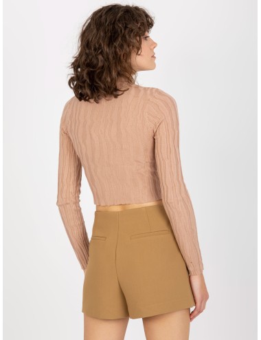 Krótki sweter ze stójką z wiskozą