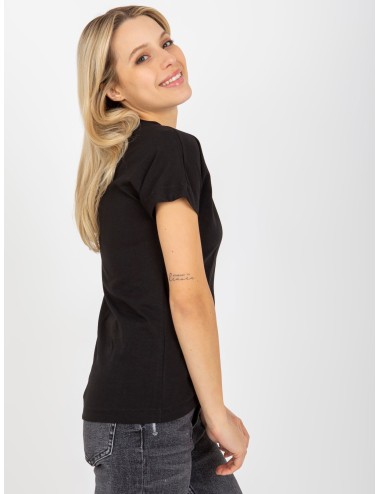 Melanżowy klasyczny t-shirt basic z bawełny