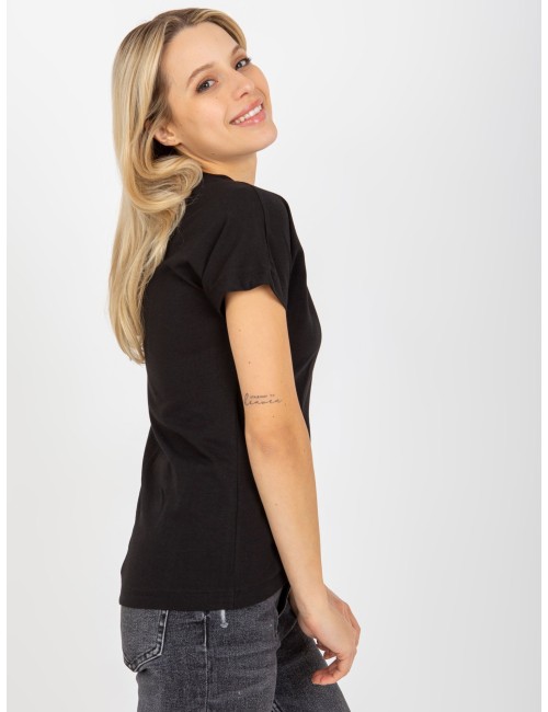 Melanżowy klasyczny t-shirt basic z bawełny