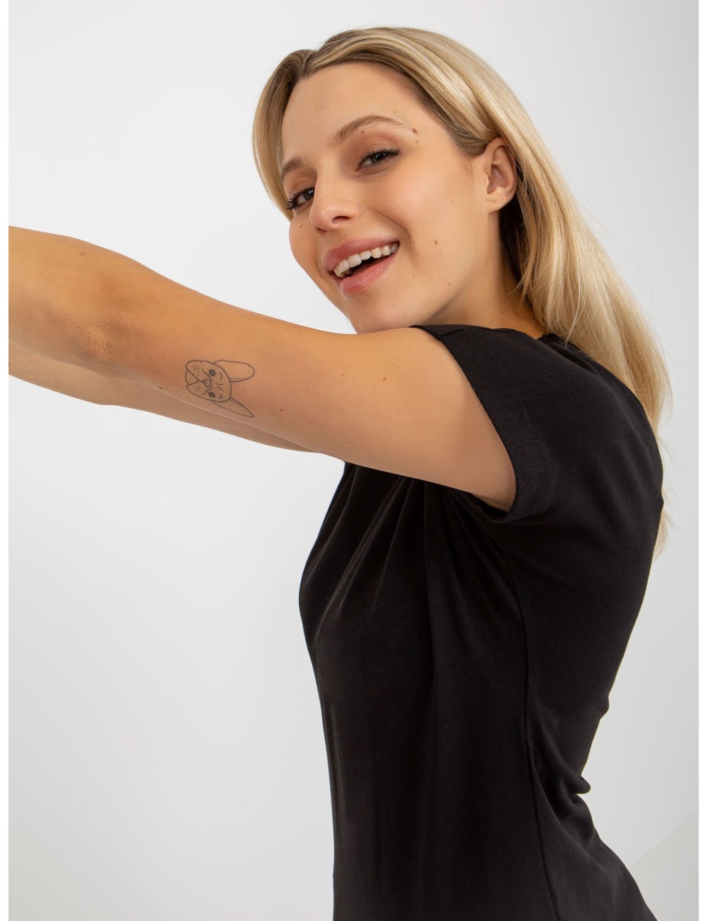 Melanżowy klasyczny t-shirt basic z bawełny