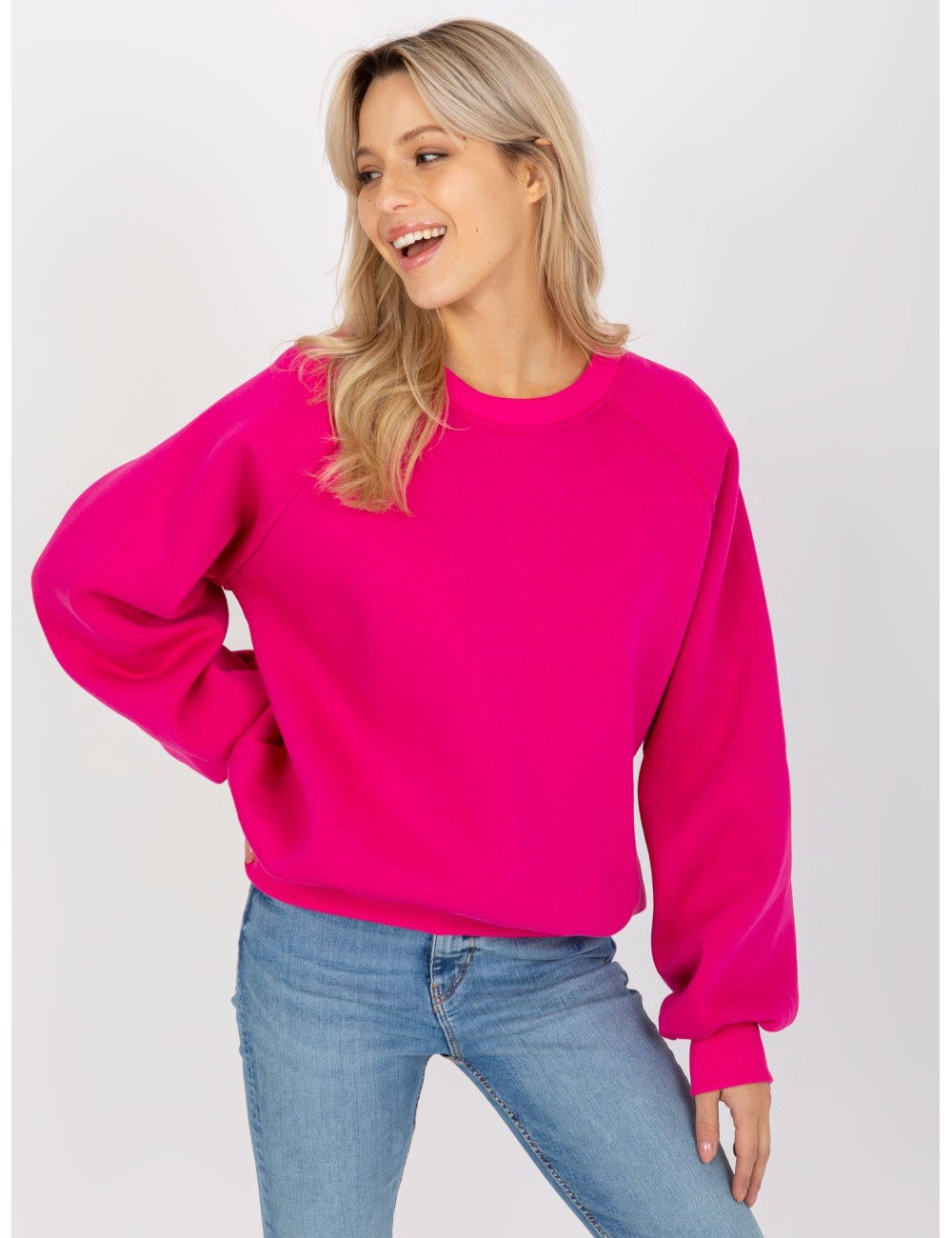 Dresowa bluza basic z okrągłym dekoltem