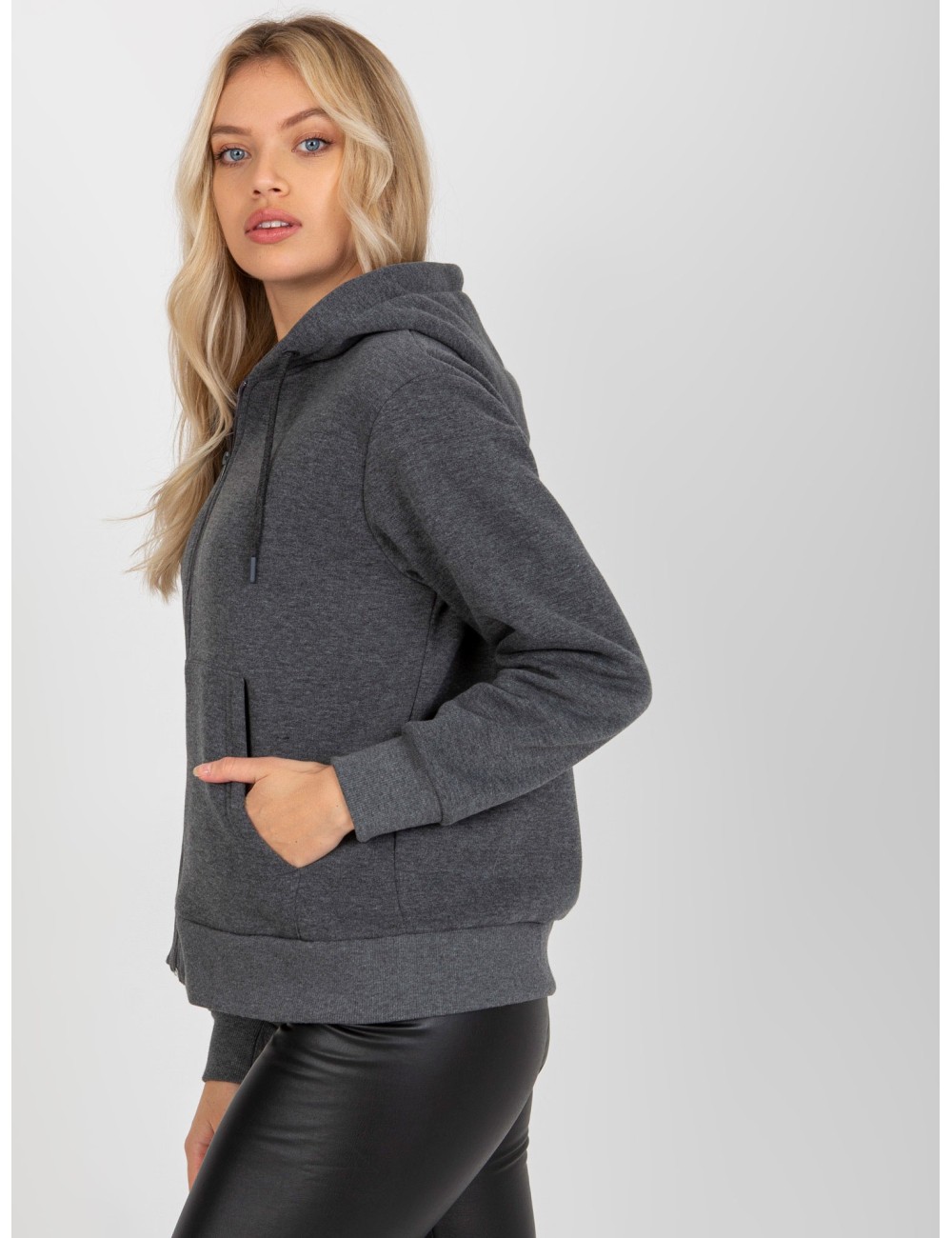 Rozpinana bluza basic z kapturem RUE PARIS