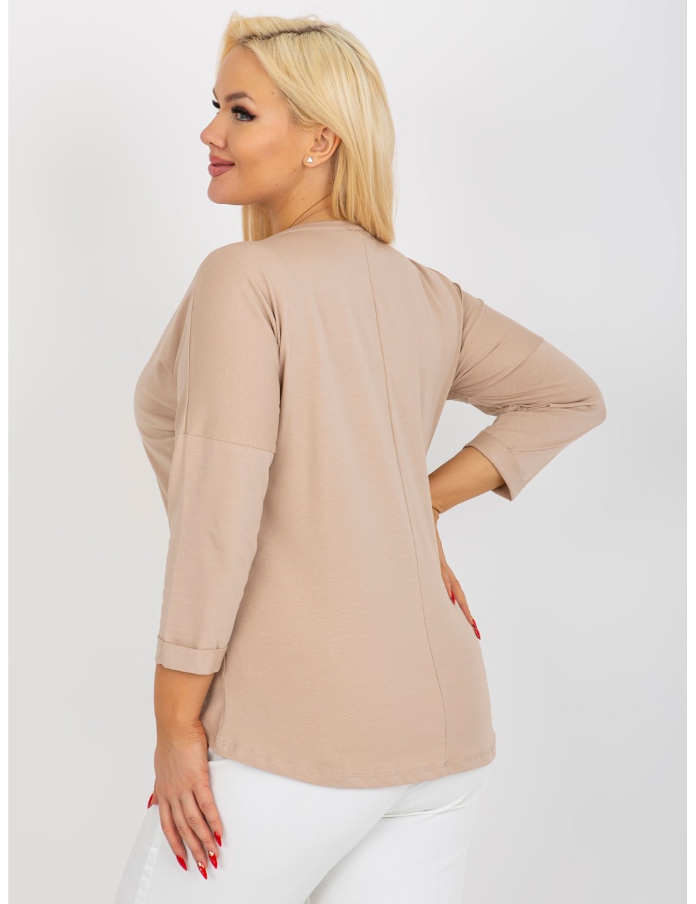 Bluzka plus size z nadrukiem i napisem