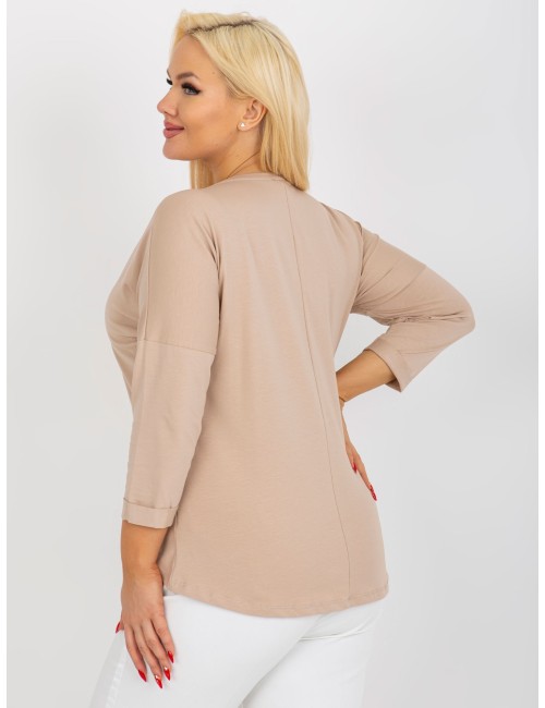 Bluzka plus size z nadrukiem i napisem