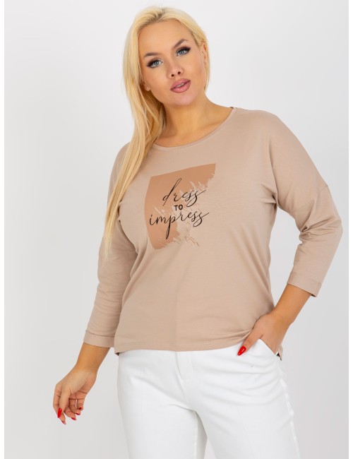 Bluzka plus size z nadrukiem i napisem