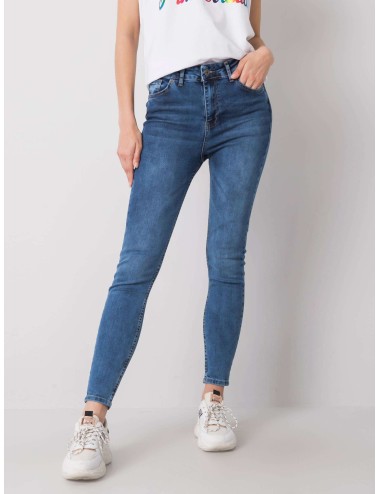 RUE PARIS Niebieskie jeansy slim fit