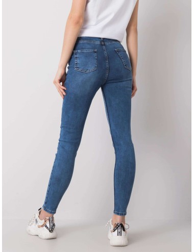 RUE PARIS Niebieskie jeansy slim fit