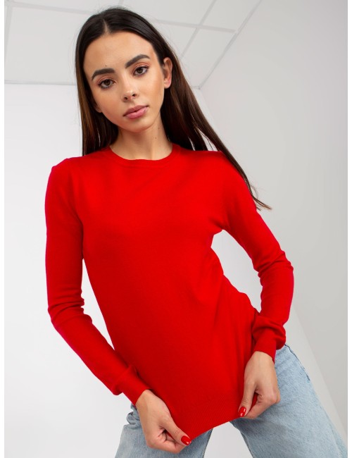 Damski sweter klasyczny z okrągłym dekoltem