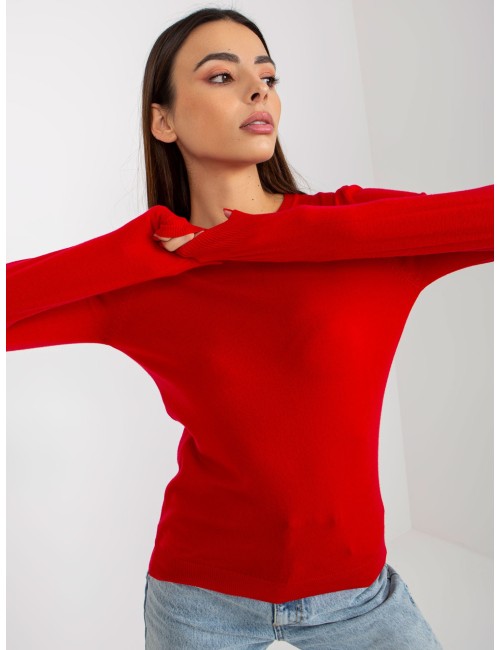 Damski sweter klasyczny z okrągłym dekoltem