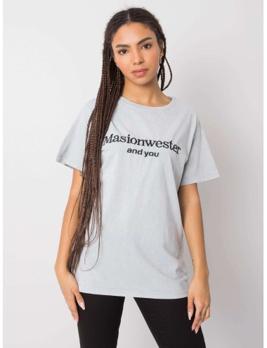 RUE PARIS t-shirt z haftowanym napisem
