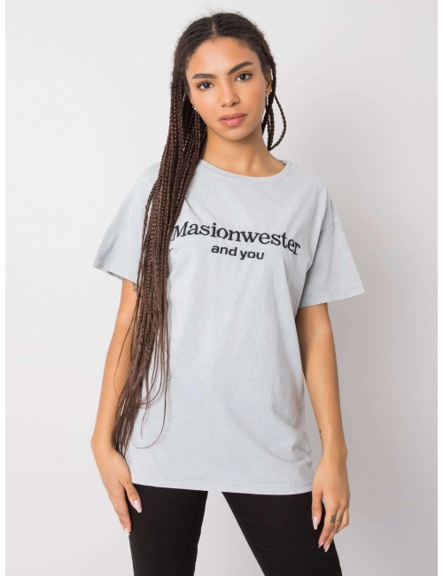 RUE PARIS t-shirt z haftowanym napisem