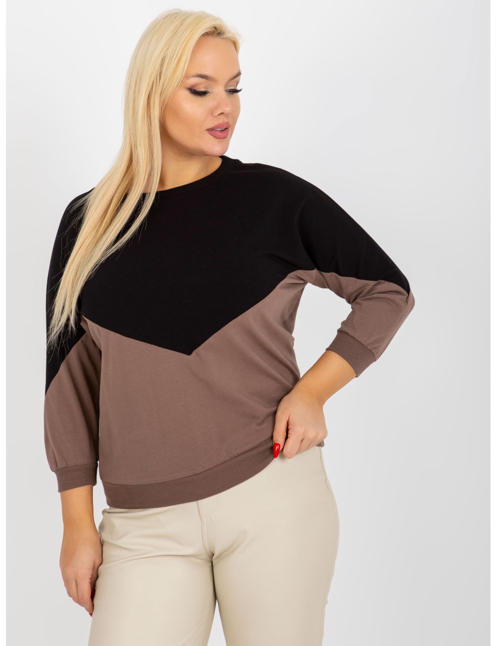 Bluzka plus size basic z bawełny