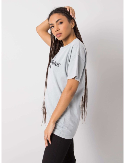 RUE PARIS t-shirt z haftowanym napisem