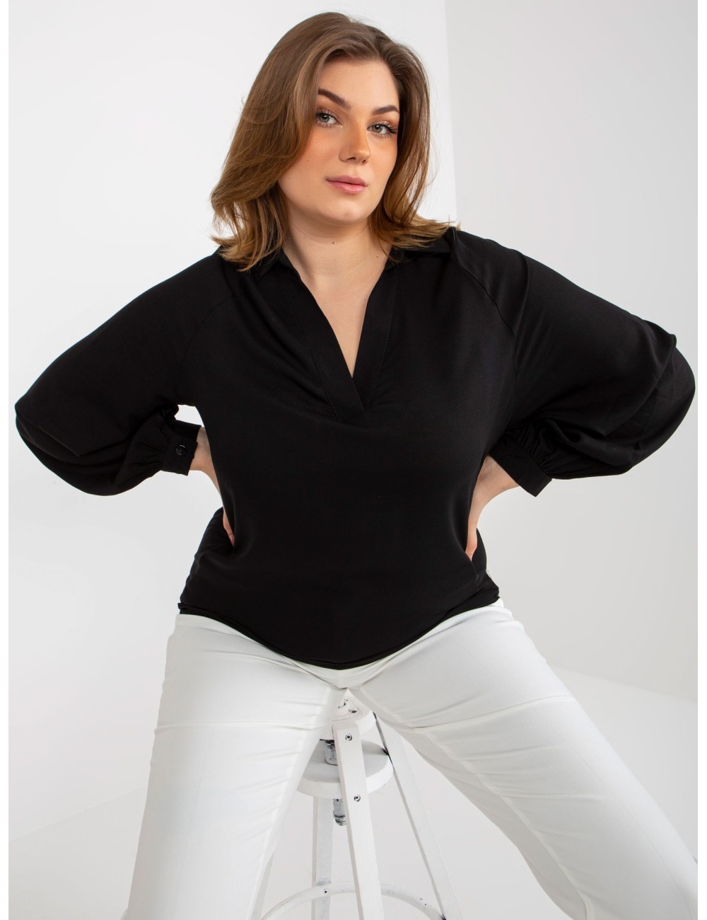 Koszulowa bluzka plus size z wiskozy