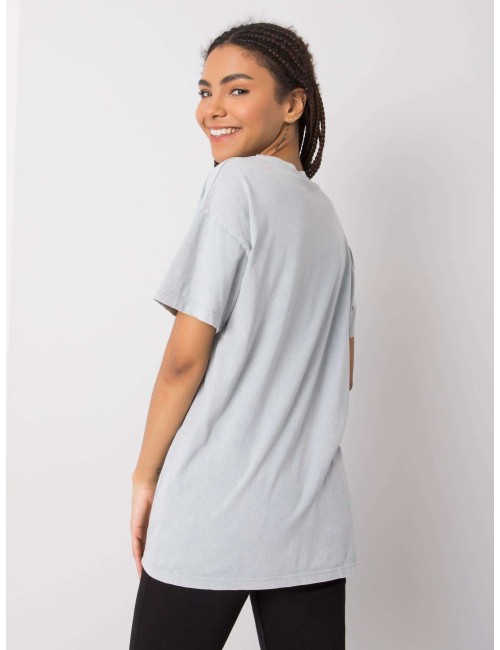 RUE PARIS t-shirt z haftowanym napisem