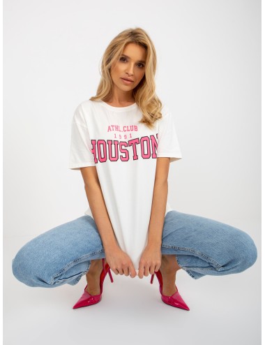 Luźny damski t-shirt z napisem