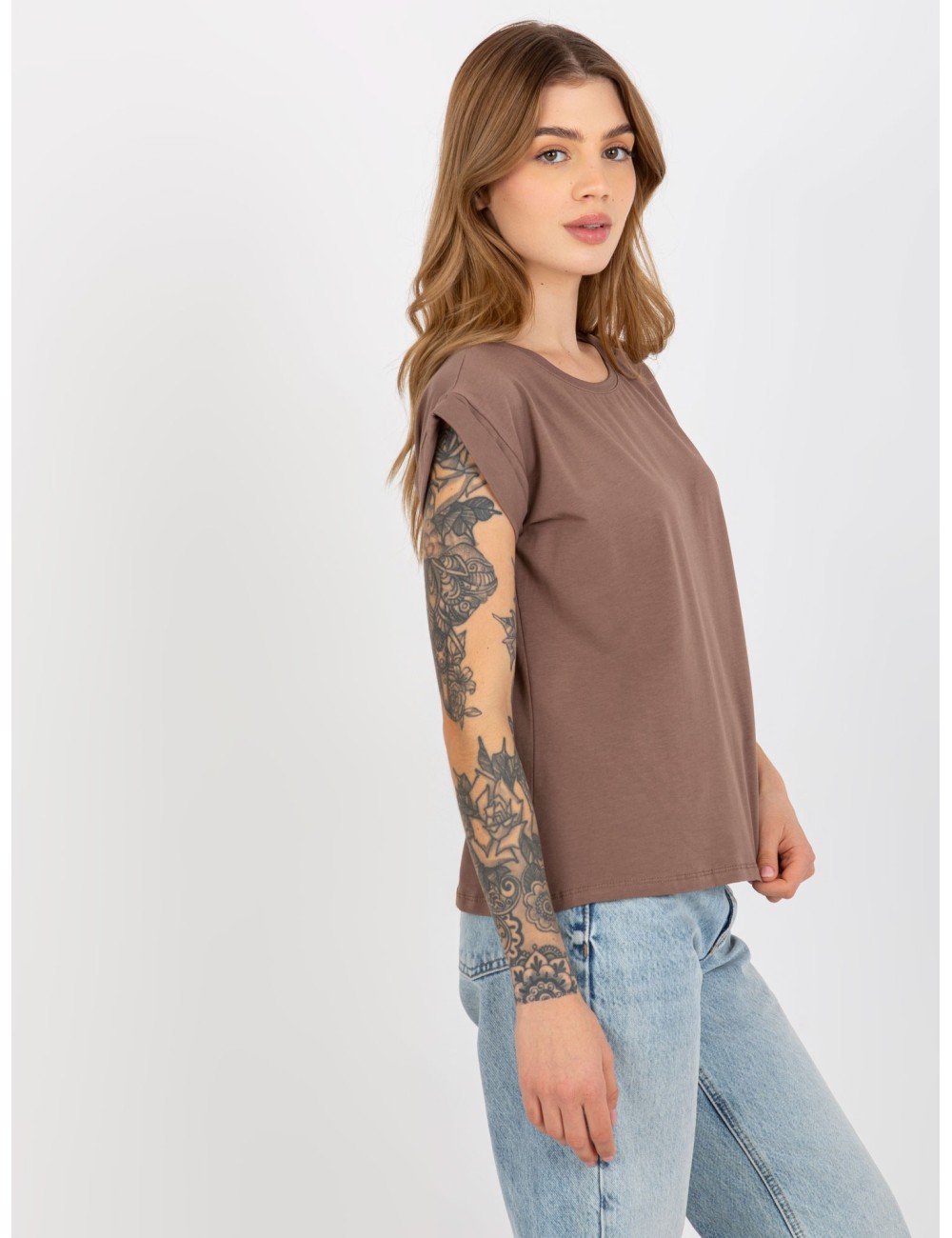 Damski t-shirt basic z bawełny Revolution
