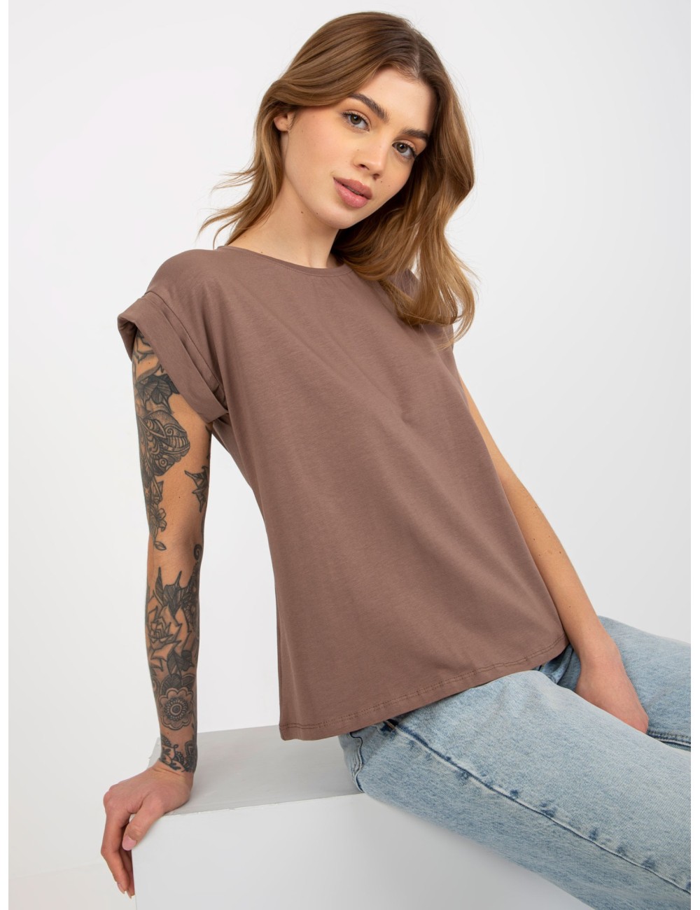 Damski t-shirt basic z bawełny Revolution