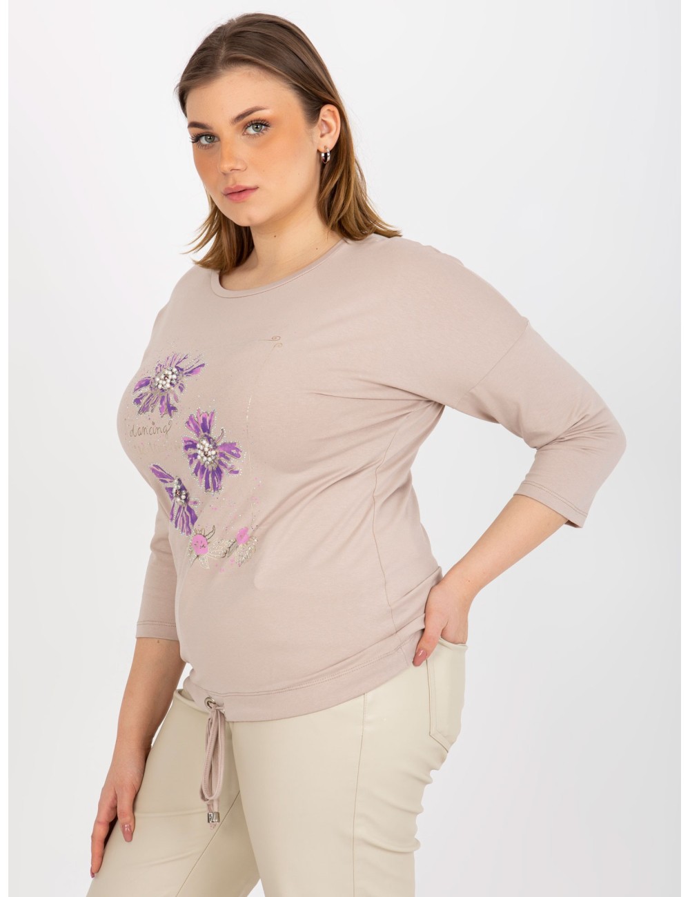 Damska bluzka plus size z nadrukiem