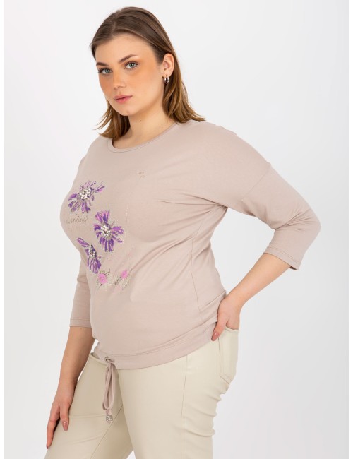 Damska bluzka plus size z nadrukiem
