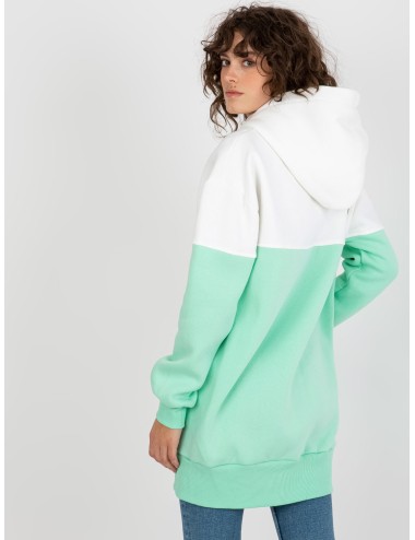 Ecru-szara dresowa długa bluza basic z suwakiem