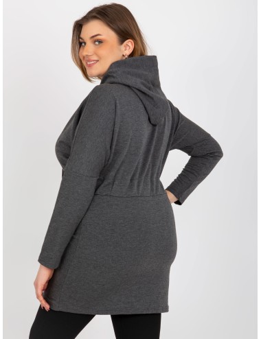 Długa rozpinana bluza plus size ze ściągaczem