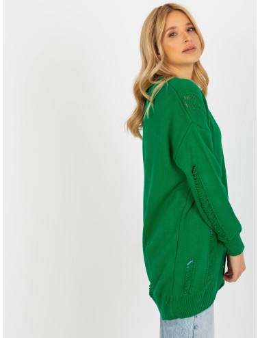 Sweter rozpinany oversize z dziurami RUE PARIS