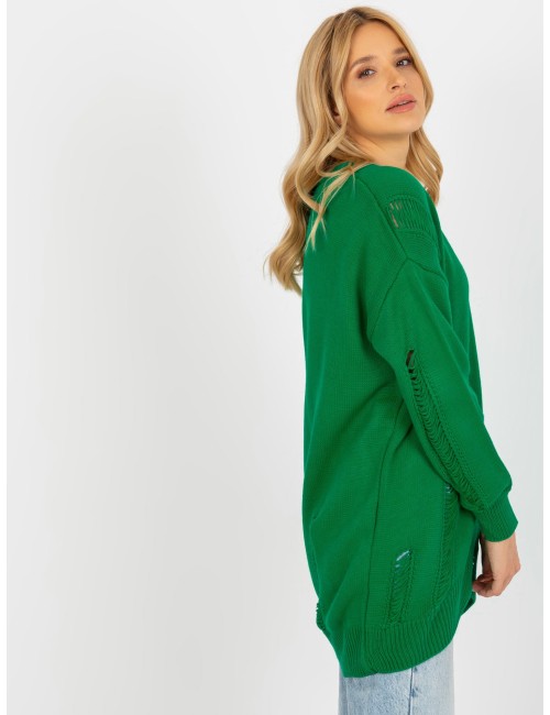 Sweter rozpinany oversize z dziurami RUE PARIS