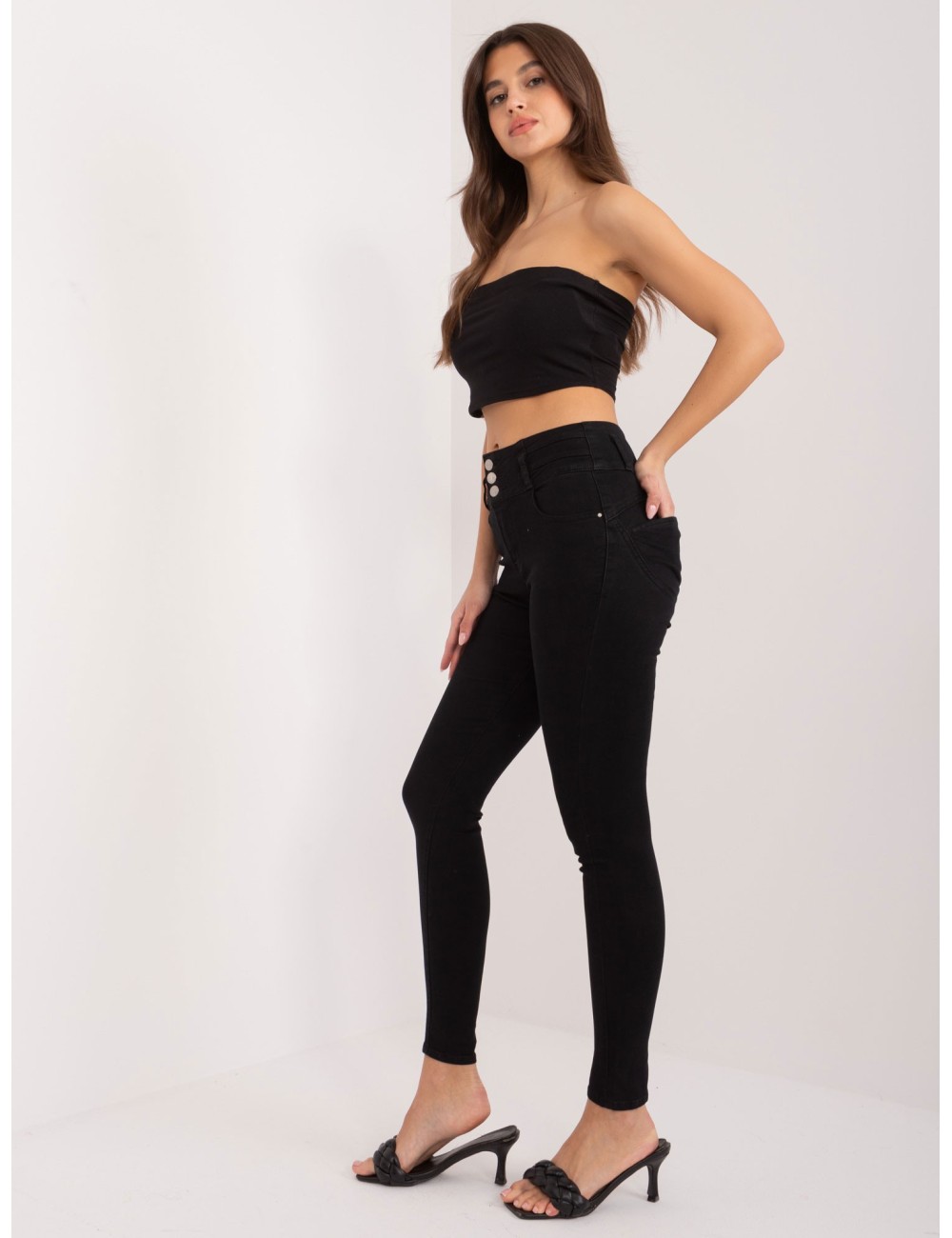 Jeansowe rurki high waist