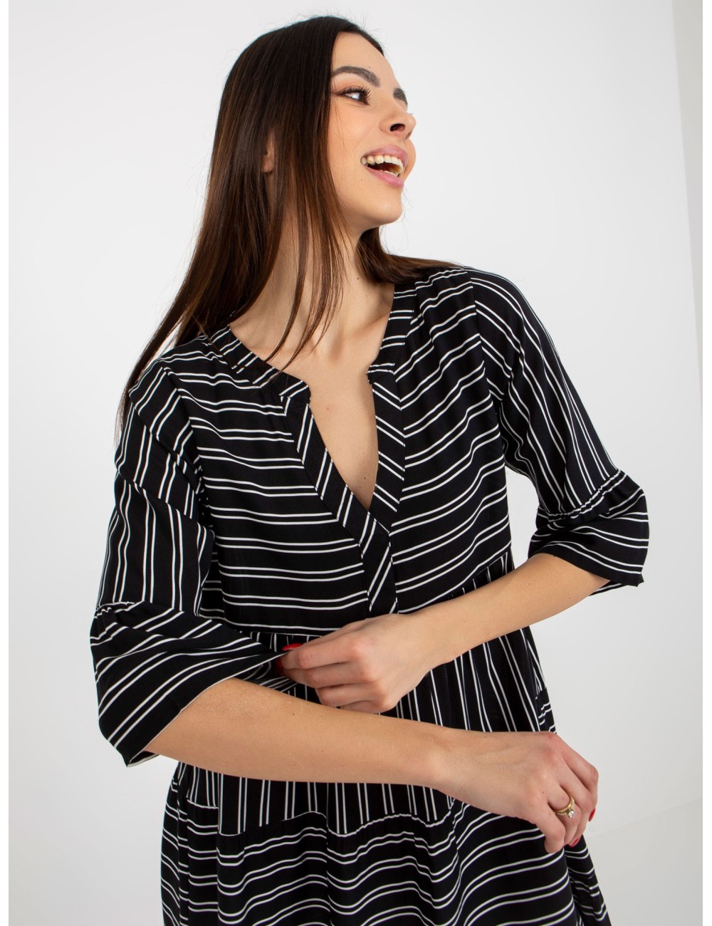Boho sukienka we wzory z falbaną SUBLEVEL
