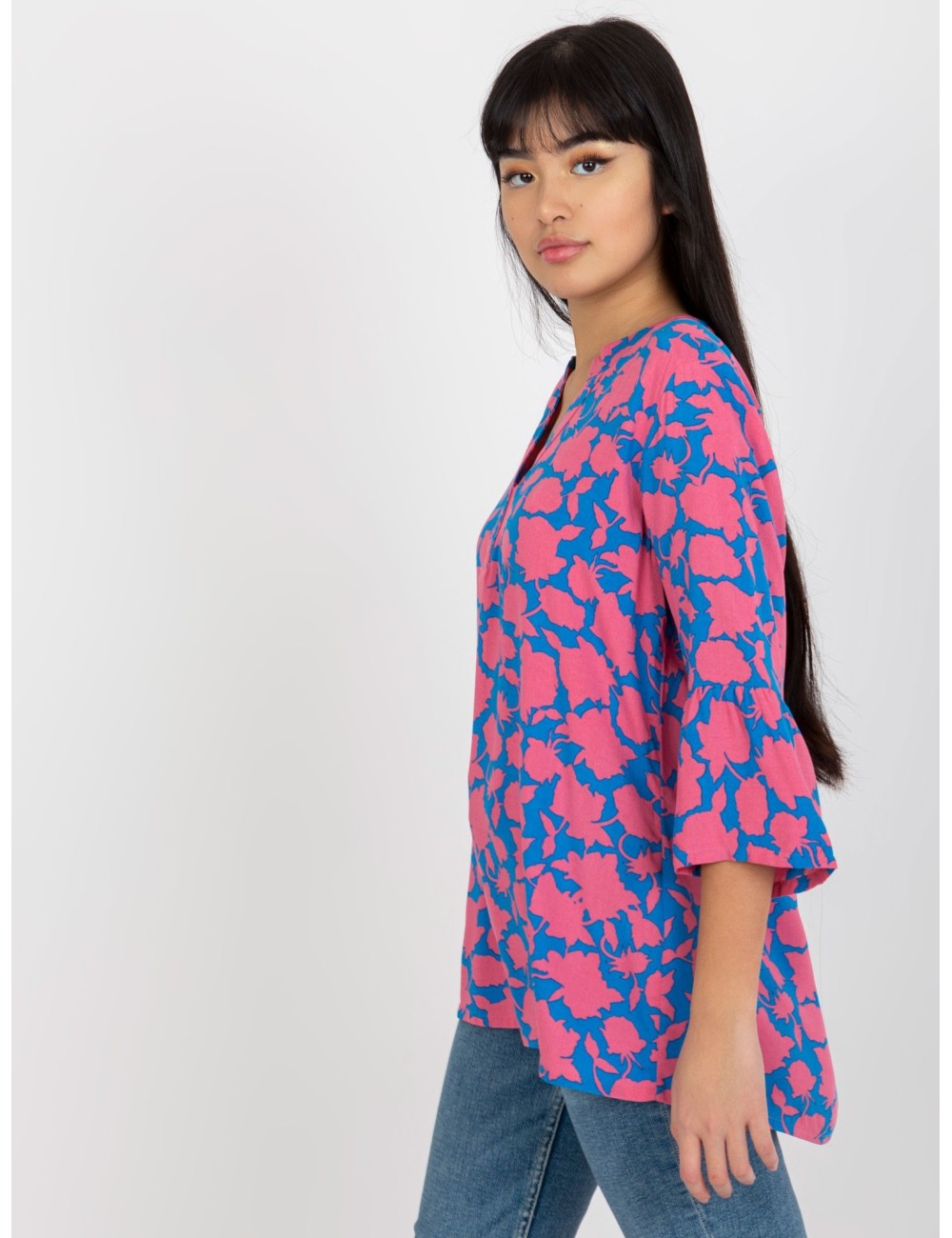 Boho bluzka z nadrukiem i rękawem 3/4 SUBLEVEL