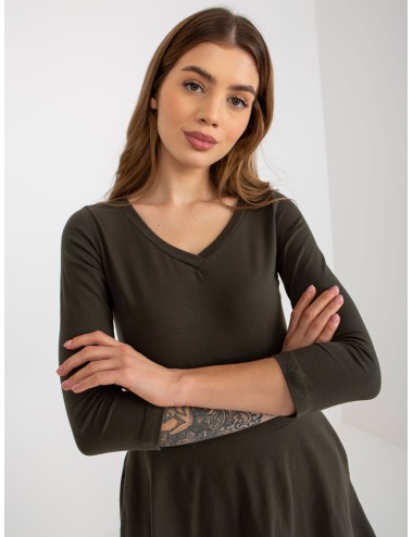 Rozkloszowana mini sukienka basic z kieszeniami