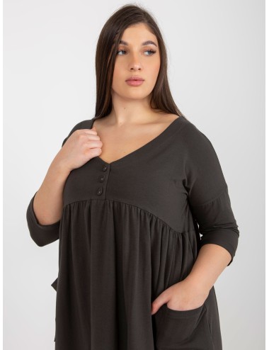 Dresowa sukienka plus size basic z kieszeniami
